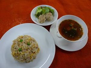 6月14日　搾菜と挽肉の炒飯.JPG